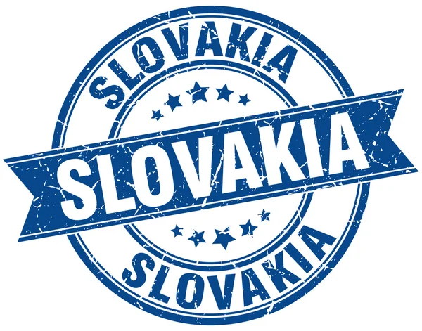 Slovensko modré kulaté razítko vintage stuha grunge — Stockový vektor