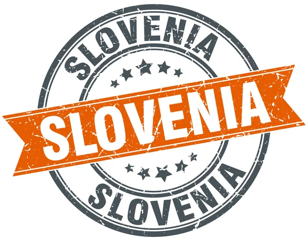 Eslovenia rojo redondo grunge vintage cinta sello — Archivo Imágenes Vectoriales