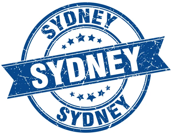 Sydney blu rotondo grunge vintage nastro timbro — Vettoriale Stock