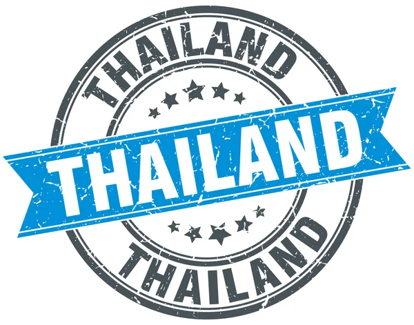 Tajlandia niebieski okrągły tło wstążka wzór pieczęci — Wektor stockowy