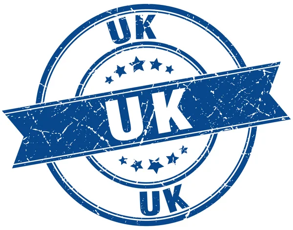 Reino Unido azul redondo grunge vintage cinta sello — Vector de stock