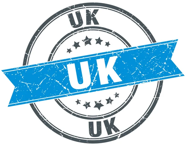 Reino Unido azul redondo grunge vintage cinta sello — Vector de stock