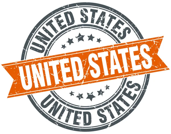 Красная круглая марка гранжа США — стоковый вектор
