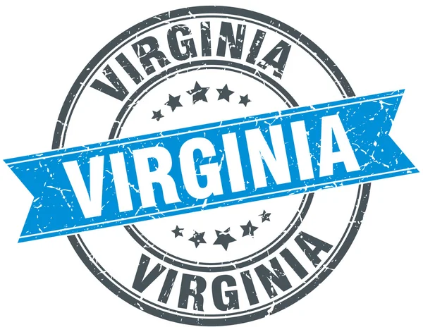 Virginia blauwe ronde grunge vintage lint stempel — Stockvector