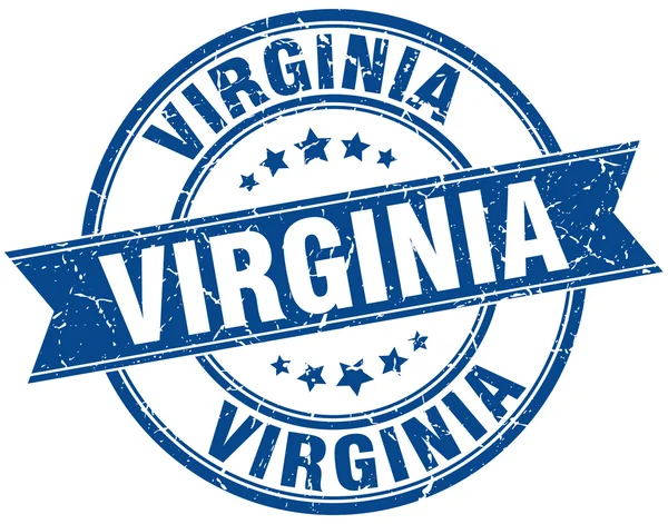 Virginia blauwe ronde grunge vintage lint stempel — Stockvector