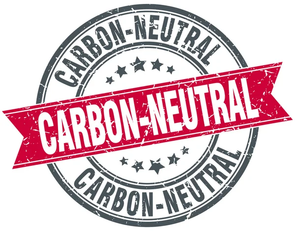 Sello de cinta vintage grunge redondo rojo neutro en carbono — Vector de stock