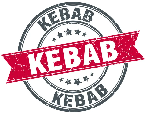 Kebab röd rund grunge vintage band stämpel — Stock vektor