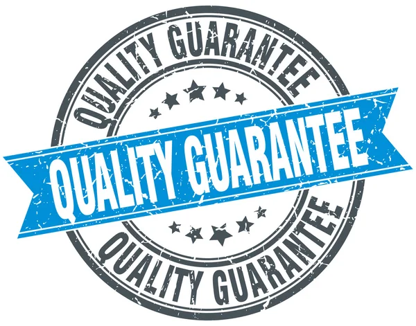 Garantía de calidad azul redondo grunge vintage cinta sello — Vector de stock