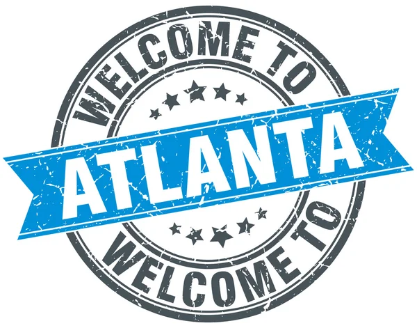 Welcome to Atlanta blue round vintage stamp — Stock Vector