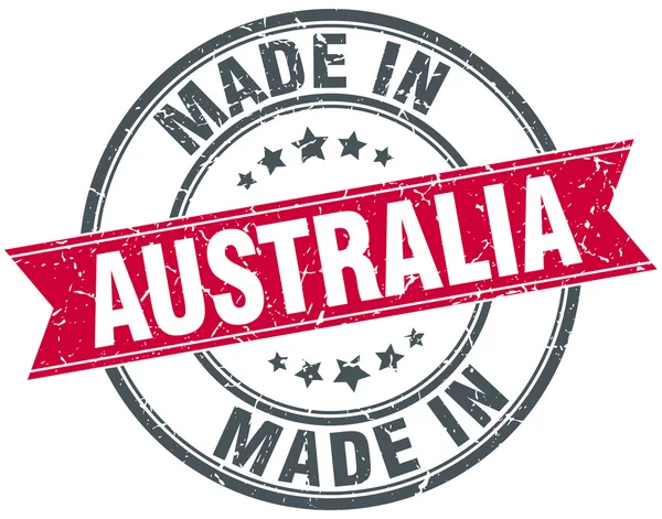 Gemaakt in Australië rode ronde vintage stempel — Stockvector