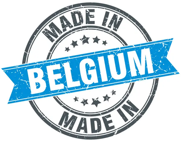 Belçika'da vintage damga mavi yaptım — Stok Vektör