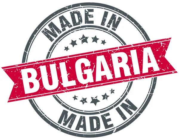 W Bułgarii czerwony okrągły vintage pieczęć — Wektor stockowy