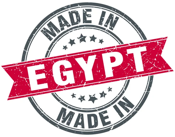 Mısır kırmızı yuvarlak vintage damga yapılan — Stok Vektör