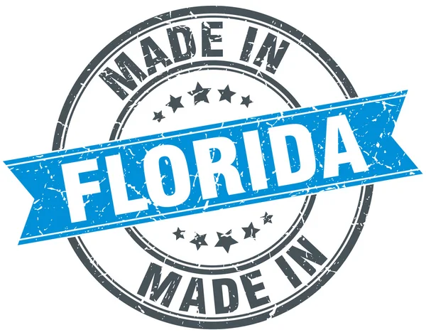 Gemaakt in Florida blauwe ronde stempel van vintage — Stockvector