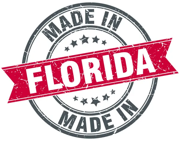 W Florida czerwony okrągły vintage pieczęć — Wektor stockowy