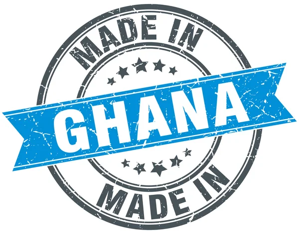 Gemaakt in Ghana blauwe ronde stempel van vintage — Stockvector