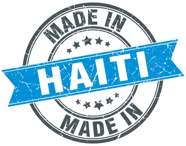Made in Haiti blue round vintage stamp — Stock Vector