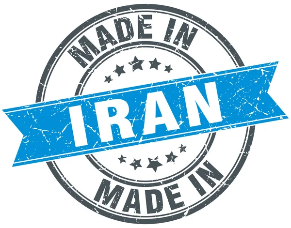 Gemaakt in Iran blauwe ronde stempel van vintage — Stockvector