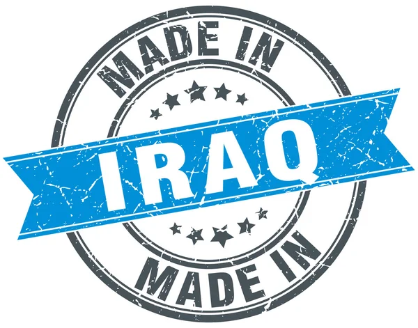 Made in Iraq blue round vintage stamp — Stock Vector