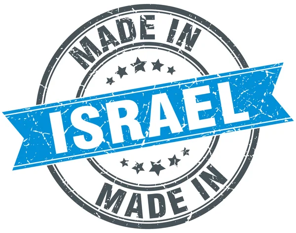 İsrail yapımı mavi yuvarlak vintage pul — Stok Vektör