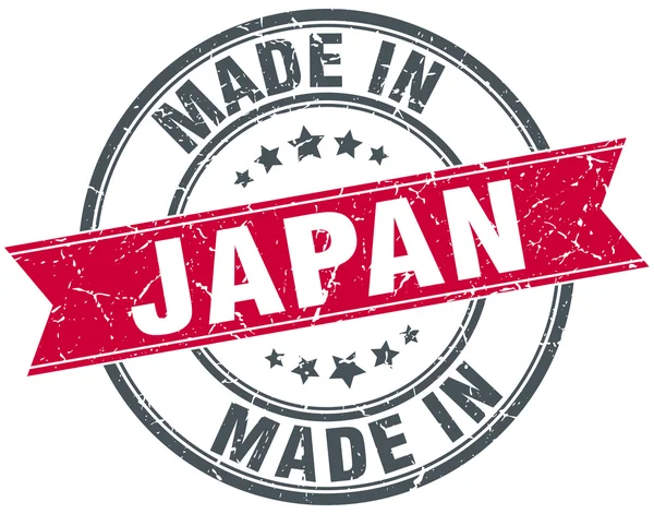 Hecho en Japón sello vintage redondo rojo — Vector de stock