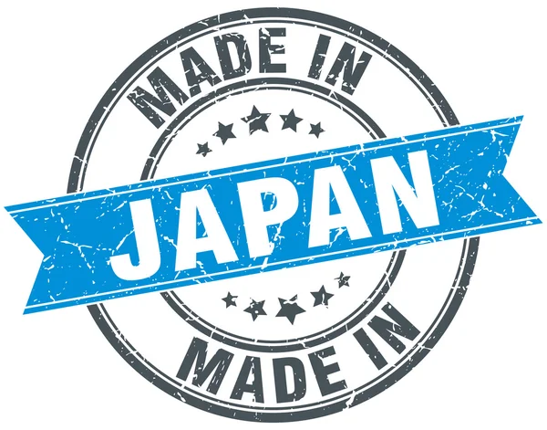 Hecho en Japón sello vintage redondo azul — Vector de stock