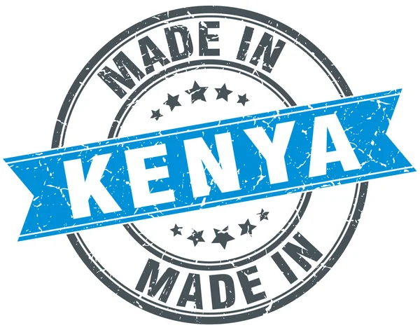 Feito em Quênia azul redondo carimbo vintage —  Vetores de Stock