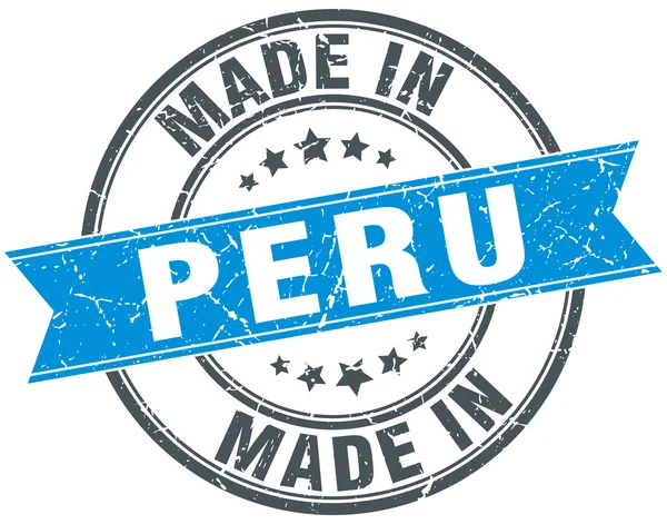 Зроблено в Перу синій круглої vintage печатки — стоковий вектор