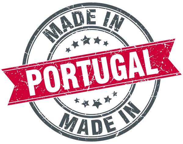 Hecho en Portugal sello vintage redondo rojo — Vector de stock