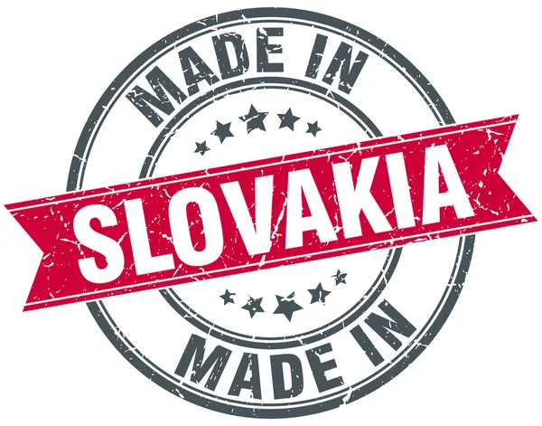 Made in Slovakia red round vintage stamp — Stock Vector