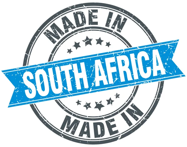 Tillverkad i Sydafrika blå runda vintage stämpel — Stock vektor