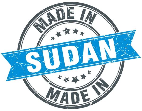 Made in Sudan blue round vintage stamp — Stock Vector