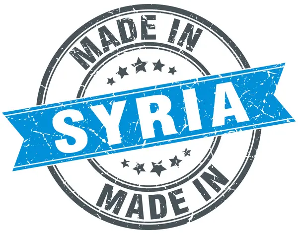 Зроблено в Сирії синій круглої vintage печатки — стоковий вектор