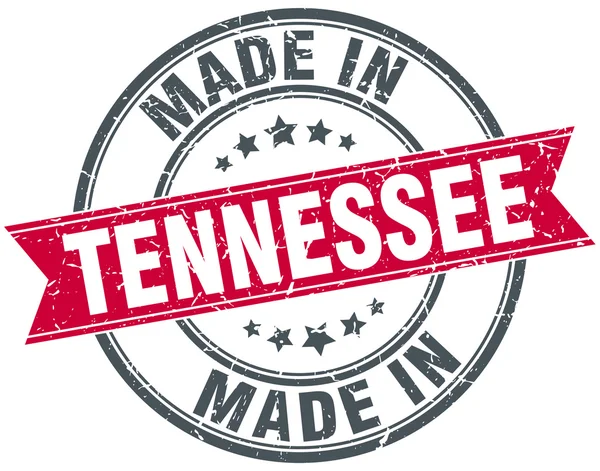 Gemaakt in Tennessee rode ronde vintage stempel — Stockvector