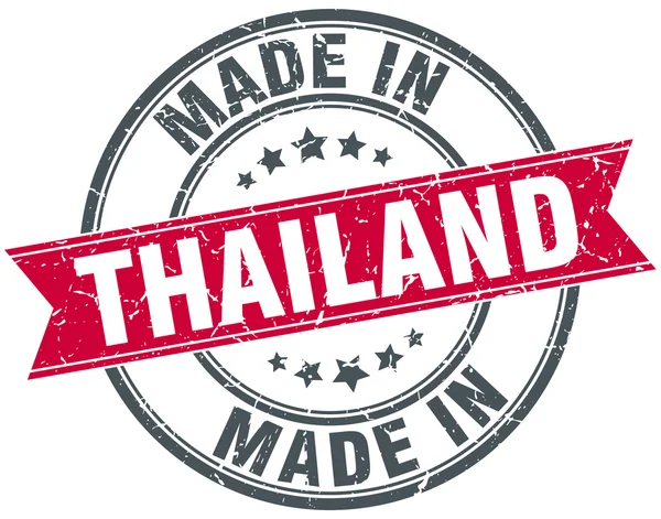 Gemaakt in Thailand rode ronde vintage stempel — Stockvector