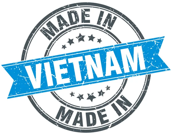 Hecho en Vietnam sello vintage redondo azul — Archivo Imágenes Vectoriales