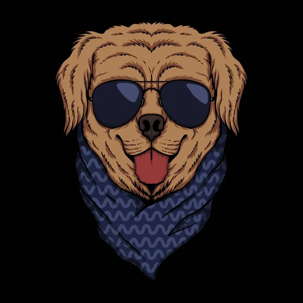 Illustration Vectorielle Lunettes Golden Retriever Pour Votre Entreprise Marque — Image vectorielle