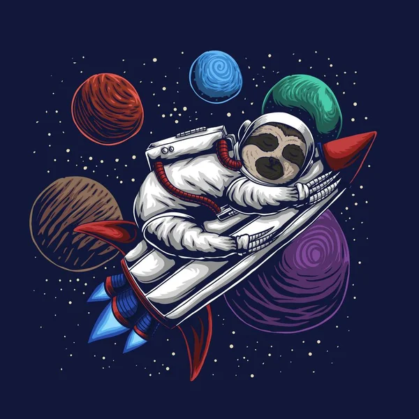 Sloth Αστροναύτης Διανυσματική Απεικόνιση Για Την Εταιρεία Εμπορικό Σήμα Σας — Διανυσματικό Αρχείο
