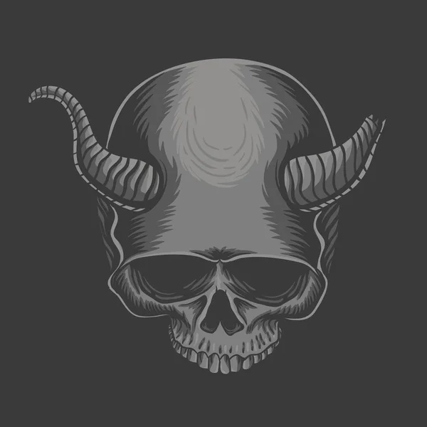 Skull Horned Devil Vector Illustration Your Company Brand — Stock Vector