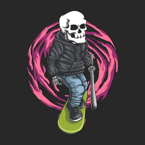 Skull Skate Vetor Ilustração Para Sua Empresa Marca — Vetor de Stock