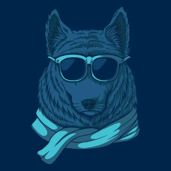 Ilustración Vectorial Gafas Lobo Para Empresa Marca — Archivo Imágenes Vectoriales