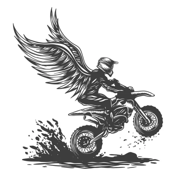 Illustrazione Vettoriale Dell Ala Motocross Tua Azienda Marchio — Vettoriale Stock