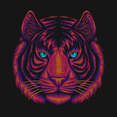 Tiger Head şirketiniz veya markanız için vektör çizimi