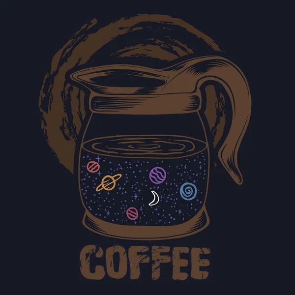 Galaxie Cafea Vector Ilustrație Pentru Compania Sau Marca Dvs — Vector de stoc