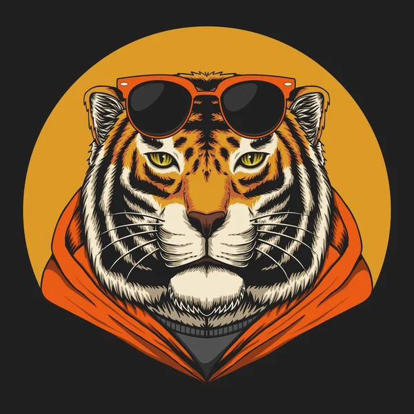 Cool Tiger Vector Illustration Your Company Brand — Stock Vector