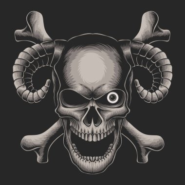 Şirketiniz veya markanız için Kurukafa kafa çapraz kemik vektör çizimi