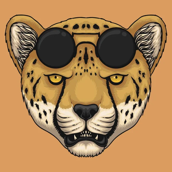 Cheetah Head Eyeglasses Vector Illustration Your Company Brand — 스톡 벡터
