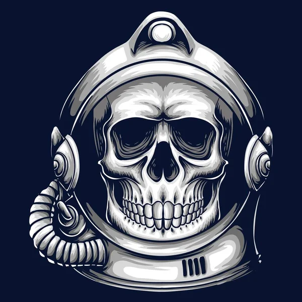 Cráneo Casco Astronauta Vector Ilustración Para Empresa Marca — Vector de stock