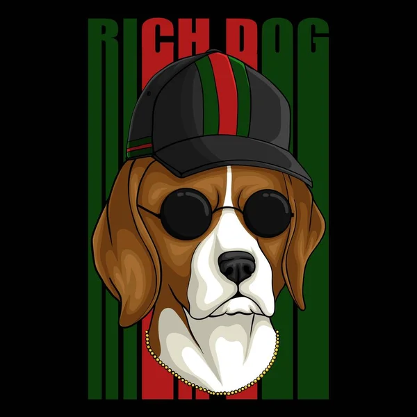 Illustration Vectorielle Chien Beagle Riche Pour Votre Entreprise Votre Marque — Image vectorielle