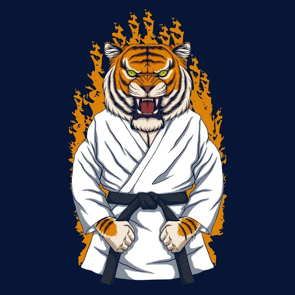 Tigerkarate Vektor Illustration Für Ihr Unternehmen Oder Ihre Marke — Stockvektor